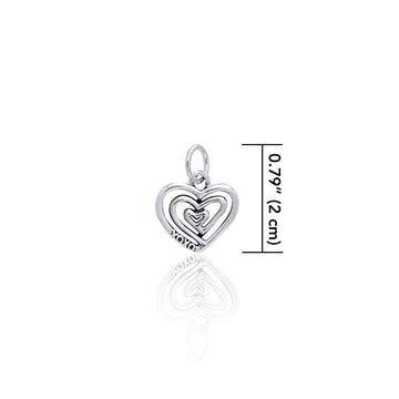Spiral Heart ~ Sterling Silver Jewelry Pendant TCM269 - Jewelry